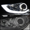 Smoked Fits 11-13 Elantra DRL Daylight LED Strip Projector Halo Headlights