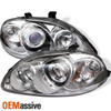 Fits 96-98 Honda Civic 2/3/4Dr Chrome Clear Halo Projector Headlights Lamps Pair
