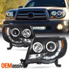 Fits Black 05-11 Tacoma Dual CCFL Halo Projector LED Strip Headlights Left+Right