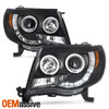 Fits Black 05-11 Tacoma Dual CCFL Halo Projector LED Strip Headlights Left+Right