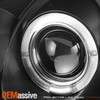 Fits 92-96 Mazda Mx3 Se Gs JDM Black Dual Halo Projector LED Headlights Lamp Set