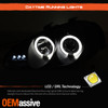 Fits 92-96 Mazda Mx3 Se Gs JDM Black Dual Halo Projector LED Headlights Lamp Set