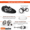 Fits 92-96 Mazda Mx3 Se Gs JDM Black Dual Halo Projector LED Headlights Lamp Set