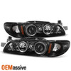 Fits 97-03 Pontiac Grand Prix 1Pc Black Halo Projector Headlights W/Corner Lamp
