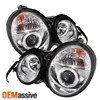 Fits 96-99 Benz W210 E-Class Chrome Clear Dual Halo Projector Headlights Lamps
