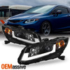 Fits 12-15 Honda Civic Black Light Bar/Tube Design DRL LED Projector Headlights