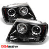 Fits 99-04 Jeep Grand Cherokee Black Bezel CCFL Halo Projector LED Headlights