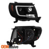 Fits 2005-2007 2008 2009 2010 2011 Tacoma LED Bar Projector Headlights - Black