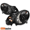 Fits Black 03-06 Benz W211 E-Class DRL LED Projector Headlights *Fits HID-D2S*