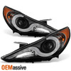 [DRL LED] Fits 2011-2014 Sonata Projector Black Headlights LED Tube Lamps L+R