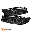 Fits Smoked 97-03 Pontiac Grand Prix 1Pc Halo Projector Headlights W/Corner Lamp