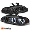 Fits Smoked 92-95 Civic 4Dr 1Pc Dual Halo Projector Headlights W/Corner Signal