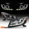 Fits 08-12 Honda Accord 4Dr Black Dual Halo Projector DRL LED Strip Headlights