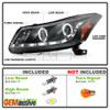 Fits 08-12 Honda Accord 4Dr Black Dual Halo Projector DRL LED Strip Headlights