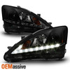 Fits 2006-2013 Lexus IS250 IS350 Black Smoked LED DRL Projector Headlights Lamp