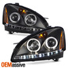 Fits 02-04 Altima Halo Projector Black R8 Style DRL LED Strip Headlights Lamps