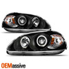 Fits 96-98 Honda Civic Black Bezel Halo Projector Headlights Pair Left+Right