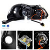 Fits 96-98 Honda Civic Black Bezel Halo Projector Headlights Pair Left+Right