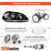 Fits 96-98 Honda Civic Black Bezel Halo Projector Headlights Pair Left+Right