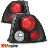 Fit 94-95 Honda Accord Black Bezel Dual Halo Projector Headlights+Tail Lamp Set