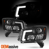 For 2004-2015 Titan 04-07 Armada C-Tube LED Projector Black Headlights L+R Pair