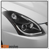 Black Fits 10-12 Altima 4Dr Sedan Light Tube DRL LED Halo Projector Headlights