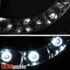 Fits 05-11 Toyota Tacoma Black Smoked Halo Projector LED Headlights Aftermarket