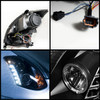 Fits 03-07 G35 2Dr JDM Black Halo Projector Headlights W/DRL Daylight LED Strip