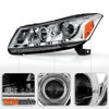 Fits 08-12 Honda Accord 4Dr Chrome Clear Halo Projector DRL LED Strip Headlights