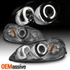 Fits Smoked 99-00 Honda Civic 2/3/4Dr Dual Halo Projector Headlights Lamps Pair