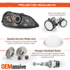 Fits Smoked 99-00 Honda Civic 2/3/4Dr Dual Halo Projector Headlights Lamps Pair