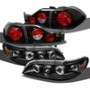 Fits 98-02 Honda Accord 2Dr LED Halo Projector JDM Headlights + Tail Brake Lamp