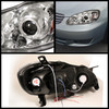 Fits 03-08 Toyota Corolla Dual Halo Projector LED Chrome Headlights Lamp Pair