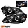 Fits 03-08 Toyota Corolla Dual Halo Projector LED Black Headlights Lamp Pair Set