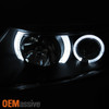 Fits 06-11 Honda Civic 2Dr Coupe Black Bezel Dual Halo Projector Headlights Lamp