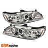 Fits 98-02 Honda Accord 2/4Dr Chrome Clear Dual Halo Projector Headlights Lamps