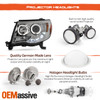 Fits 05-11 Toyota Tacoma Pickup Smoke Dual Halo Projector LED Headlights L+R
