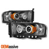 Fits 02-05 Ram Black Halo Projector Headlights + LED Perform Tail Lamps Combo