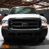 Fits 05-07 Ford F250 F350 F450 Superduty Halo Projector LED Headlights Pair Set