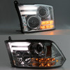 Fit 13-18 Dodge Ram 1500/2500/3500 Smoke DRL Tube LED Signal Projector Headlight