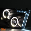 Fits 09-18 Ram 1500 10-18 Ram 2500/3500 Black Bezel Halo Projector Headlights