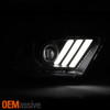 Sequential Tube Fits 2013 2014 Ford Mustang HID Projector Black LED Headlights