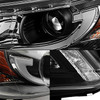Fits 2013-2015 Honda Accord Sedan Black Amber LED Tube DRL Projector Headlights