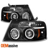 Fits 2004-2008 Ford F-150 Black Halo Projector LED Headlight+LED Tail lamp 05 06