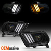 For 2010-2014 Mustang Black LED Sequential Turn Signals DRL Projector Headlights