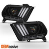For 2010-2014 Mustang Black LED Sequential Turn Signals DRL Projector Headlights