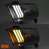 For 2010-2014 Mustang Black LED Sequential Turn Signals DRL Projector Headlights