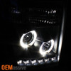 Fits 11-16 F-Series SuperDuty Pickup Truck Black Halo LED Projector Headlights