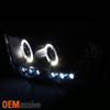 For 02-05 Ram 1500 03-05 2500/3500 Projector Headlights + Red Smoked Tail Light