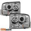 Fit 99-04 Superduty Excursion BLK Smoked Halo Projector LED Headlight+Fog light